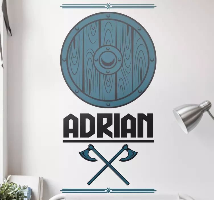 Nordic viking shield personalized decal - TenStickers