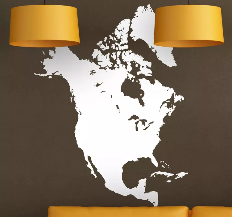 North America Map Silhouette Wall Sticker - TenStickers