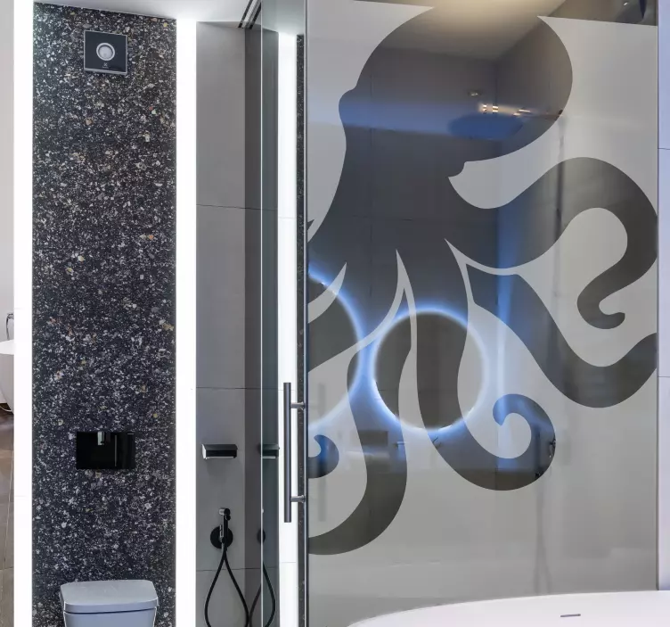 Ocean octopus shower screen sticker - TenStickers