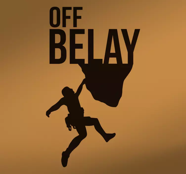 OFF BELAY extreme sports sticker - TenStickers