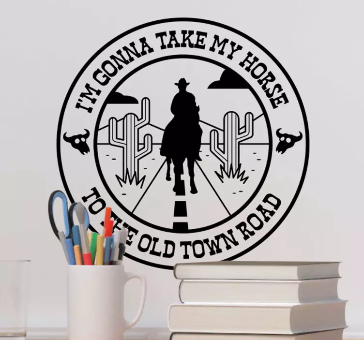 Old Town Road Horse song lyric wall decal - TenStickers