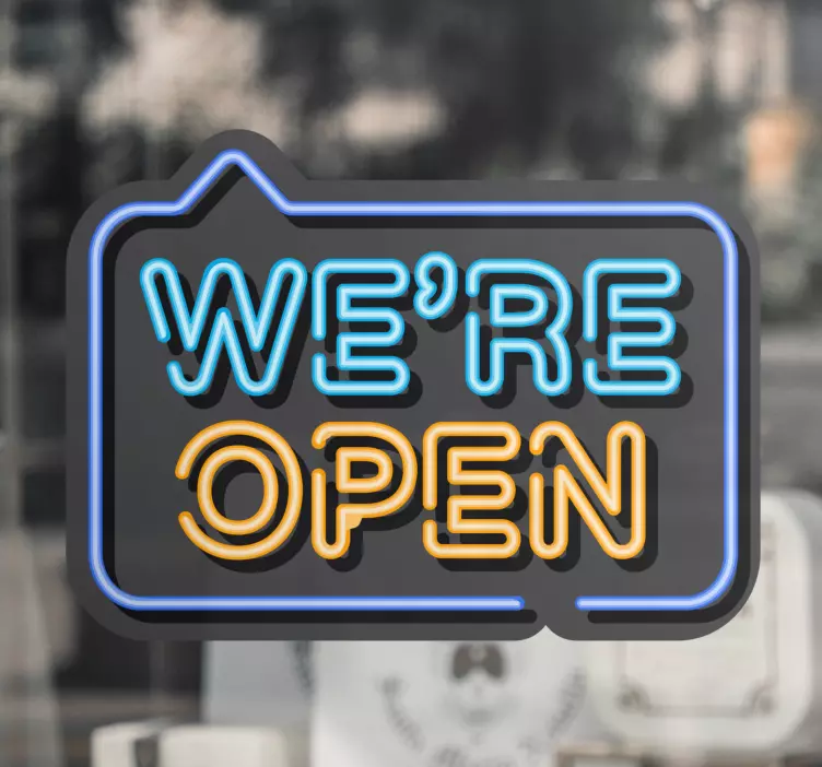 Open signage display window decal for business - TenStickers