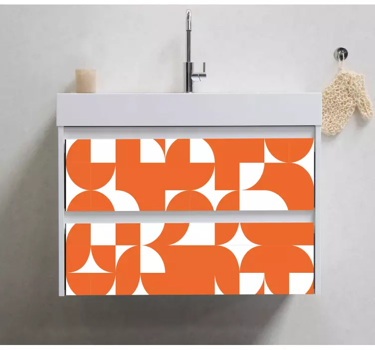 Orange circle geometric furniture sticker - TenStickers