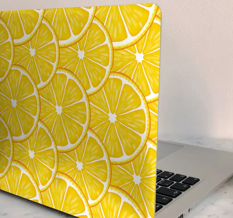 Orange pattern laptop skins decal - TenStickers