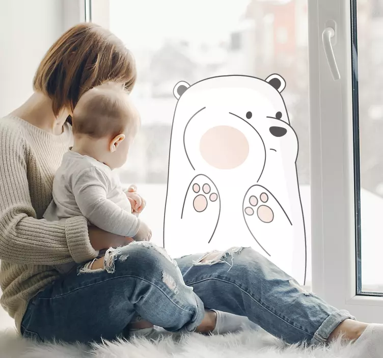 Funny bear window sticker - TenStickers