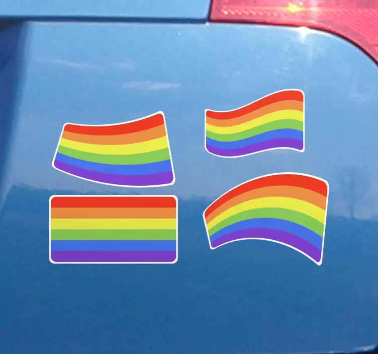 pack of 4 pride flag car decal - TenStickers