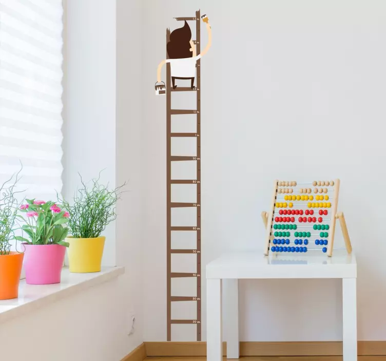 Painter On A Ladder Wall Sticker - TenStickers