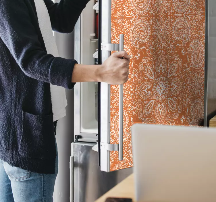 Paisley style tile  fridge sticker - TenStickers