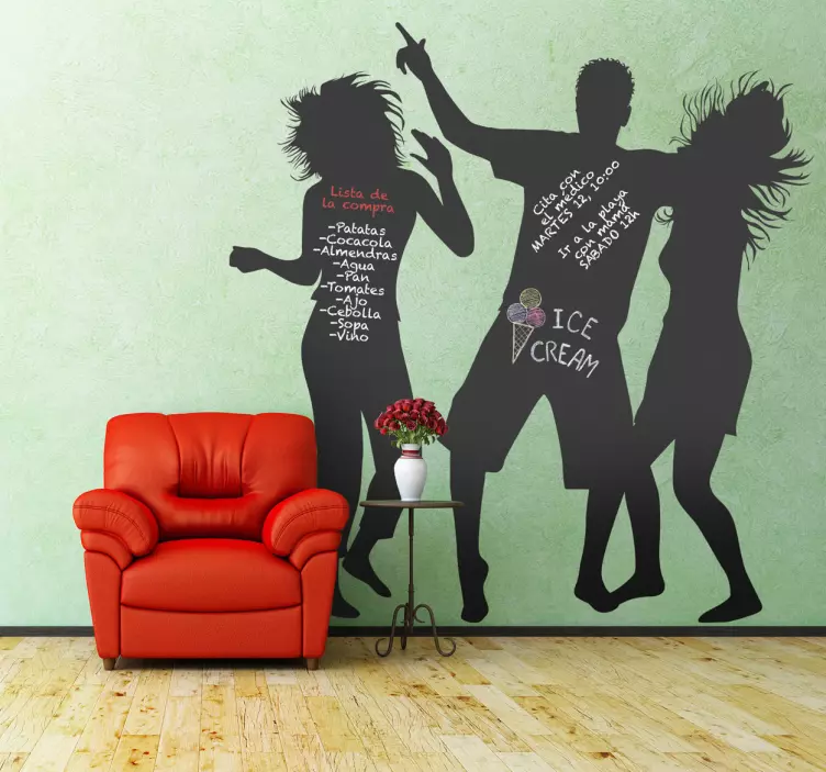 Party Dancers Blackboard Sticker - TenStickers