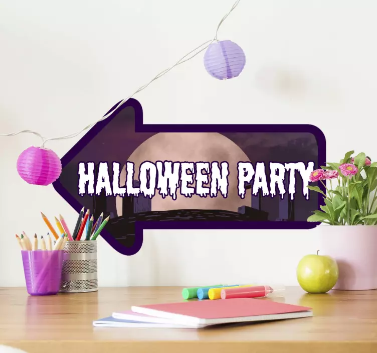 Party sign arrow Halloween sticker - TenStickers