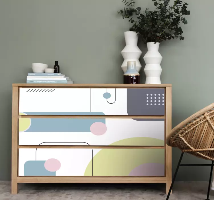 Pastel geometrical background furniture decal - TenStickers