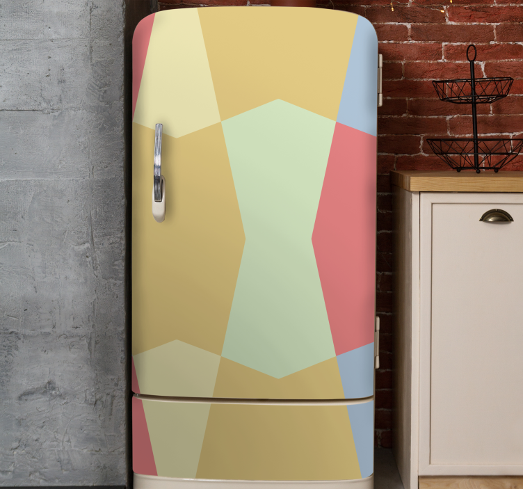 Pastel geometrical color blocks fridge decal - TenStickers