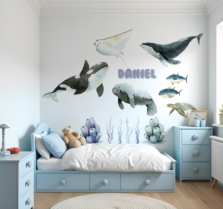 Pastel ocean scene wall decal - TenStickers