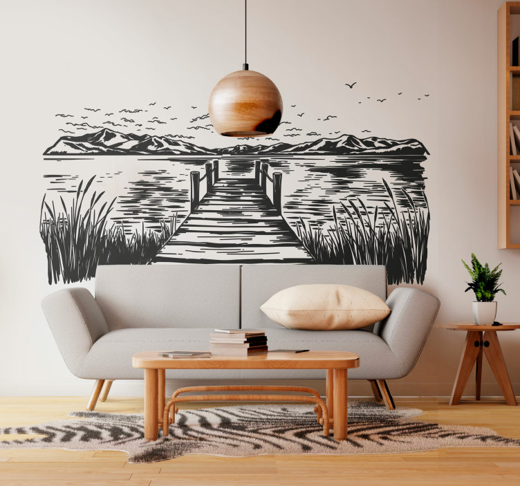 Path to the lake wall decal - TenStickers