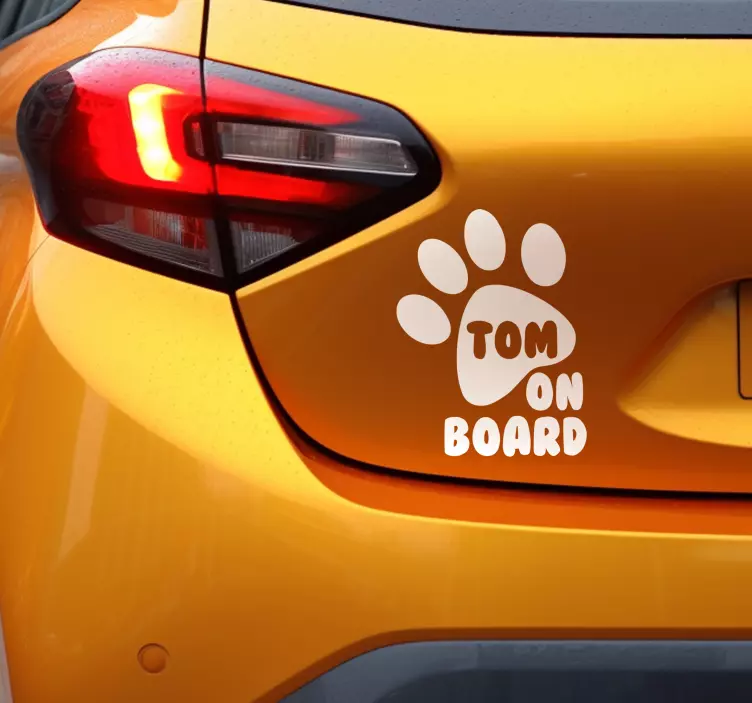 Paw dog on board custom car sticker - TenStickers