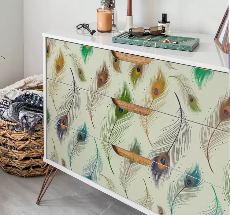 Peacock feathers furniture sticker - TenStickers