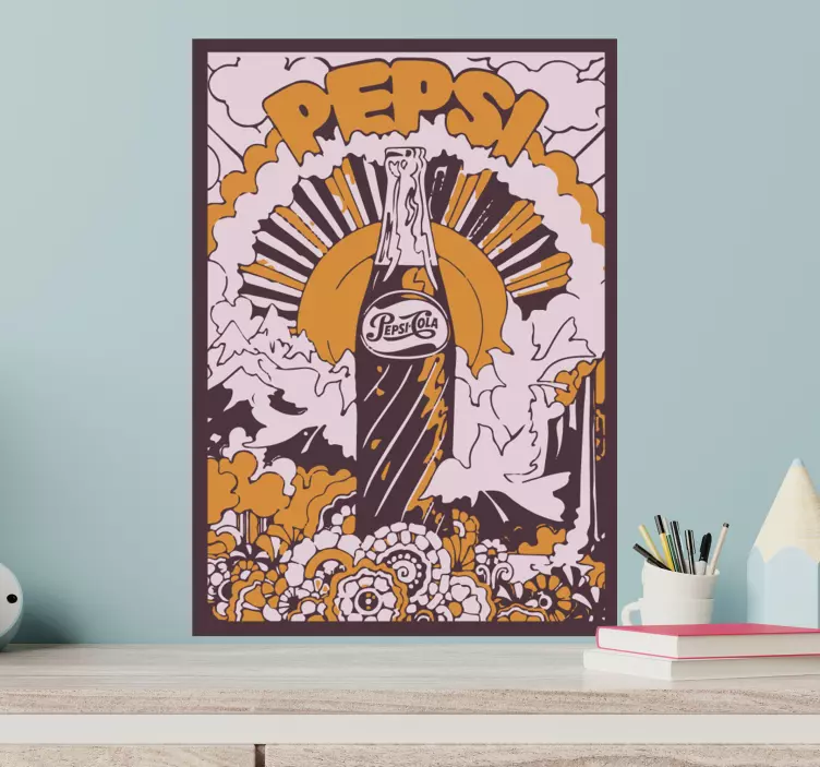 Pepsi cola 70s design vintage sticker - TenStickers