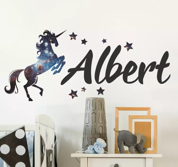 Personalised Cosmos Unicorn Wall Sticker - TenStickers