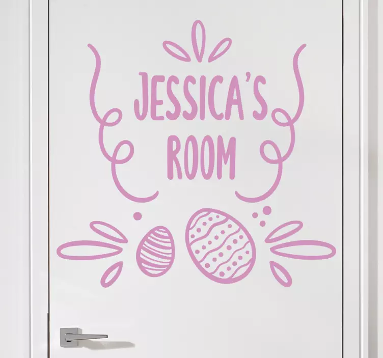 Personalised Easter bedroom door sticker - TenStickers