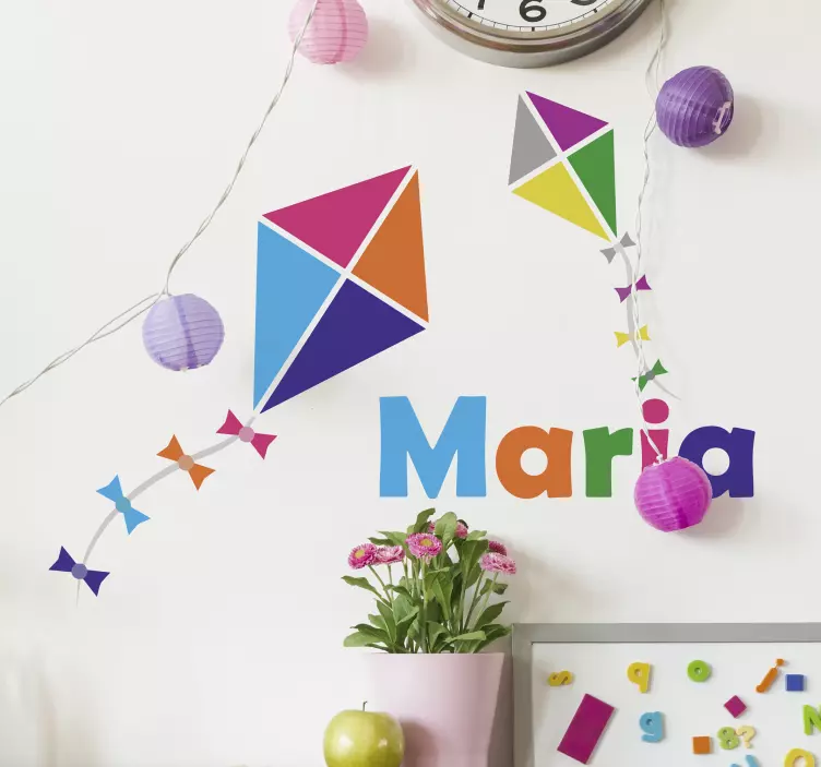 Personalised kite kids sticker - TenStickers