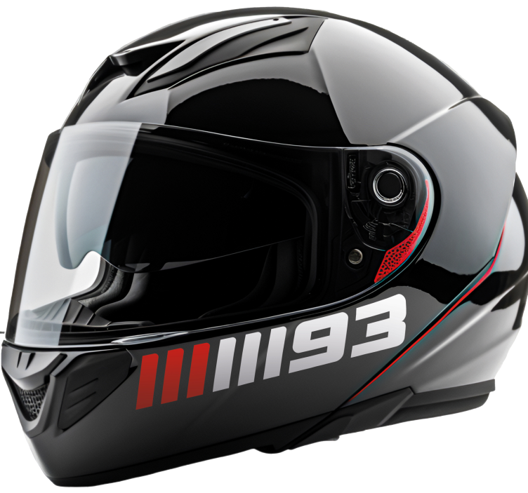 Personalised number design motorcycle decal - TenStickers