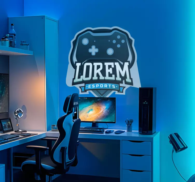 personalized "e-sports" logo video game decal - TenStickers