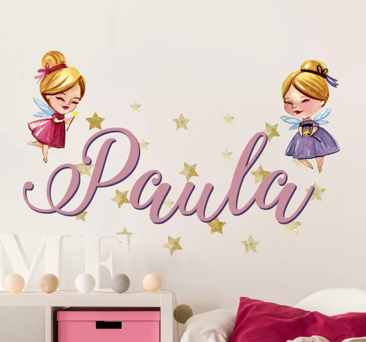 Personalized Fairy Name Design wall stickers for kids - TenStickers