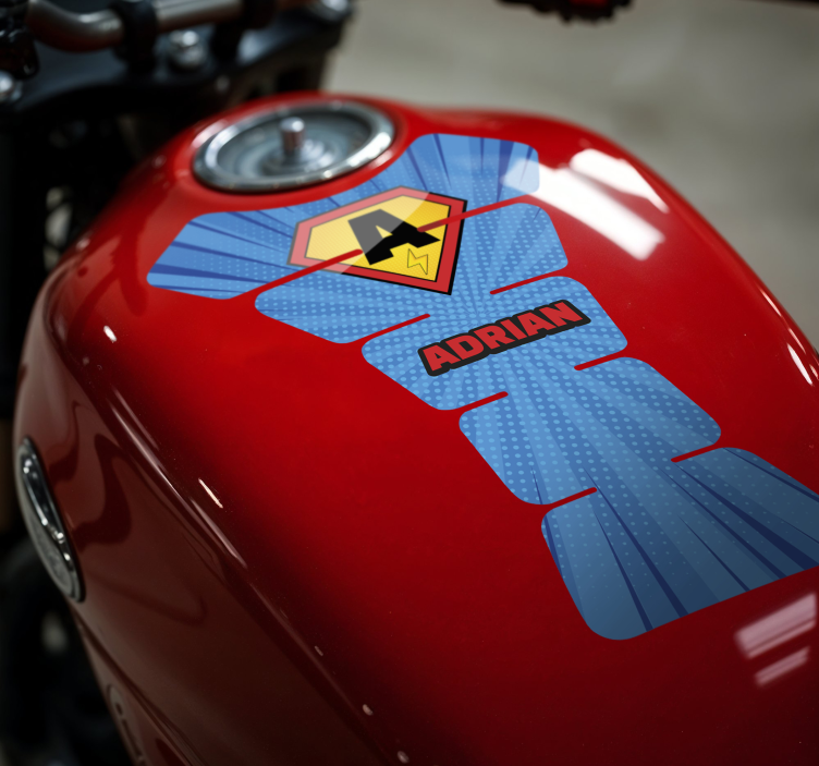 Personalized superhero initial motorcycle decal - TenStickers