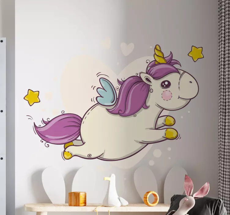 Pet wall sticker flying unicorn design - TenStickers