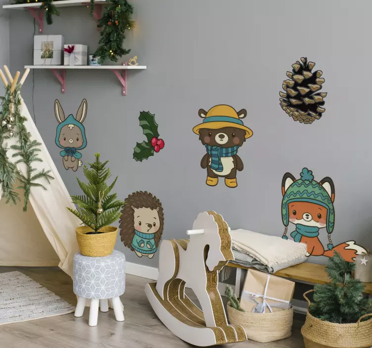 Pet wall sticker playful animal personalities - TenStickers