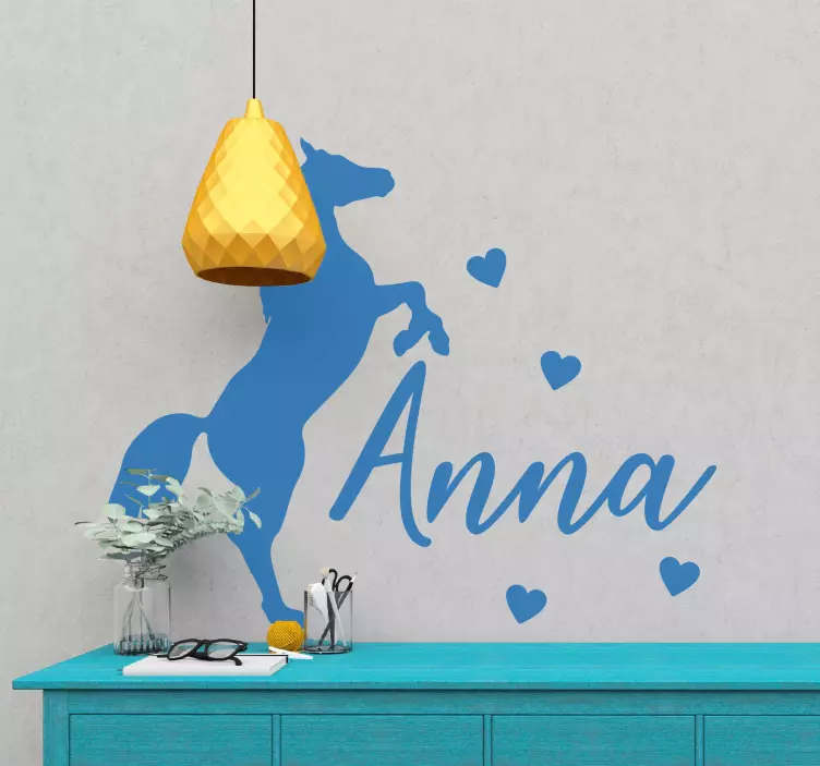 Pet wall sticker rearing horse hearts - TenStickers