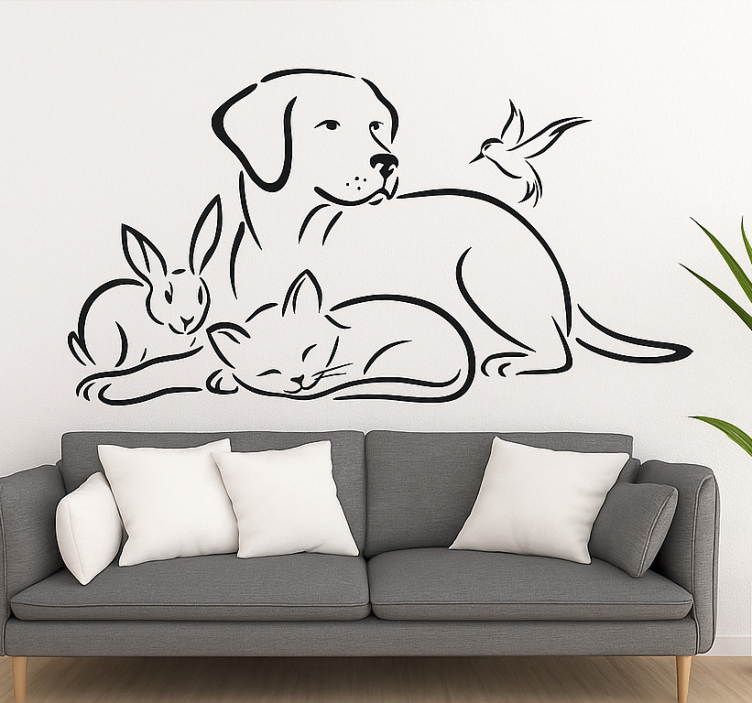 Pets wall decal wall decal for living room - TenStickers