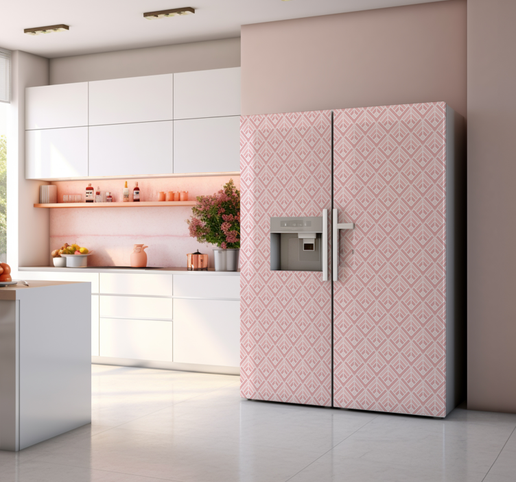 Pink art deco fridge sticker - TenStickers