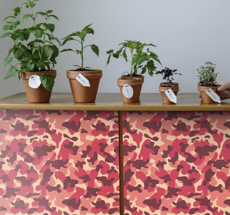 Pink camouflage vinyl print sticker - TenStickers