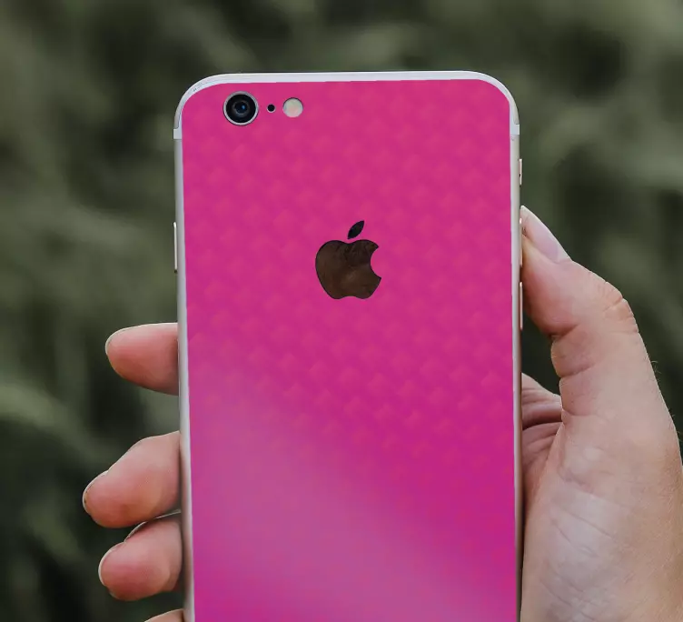 Pink carbon iPhone sticker - TenStickers
