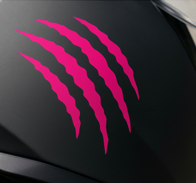 Pink claw scratches motorcycle decal - TenStickers