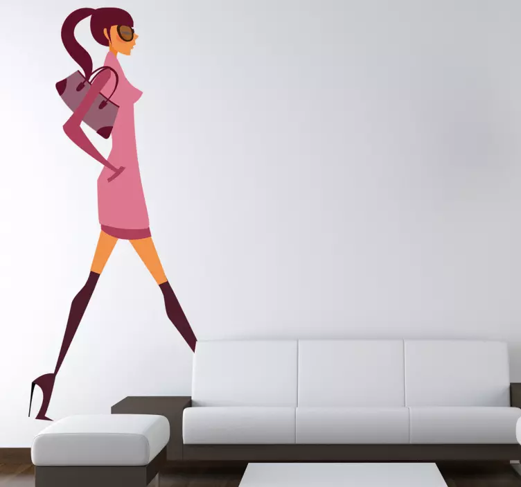 Pink Dress Fashion Sticker - TenStickers