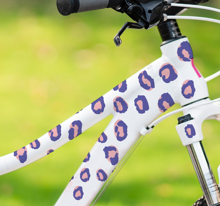 Pink leopard spots bike sticker - TenStickers