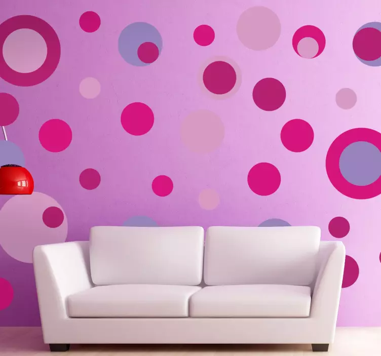 Pink Tones Circle Stickers - TenStickers