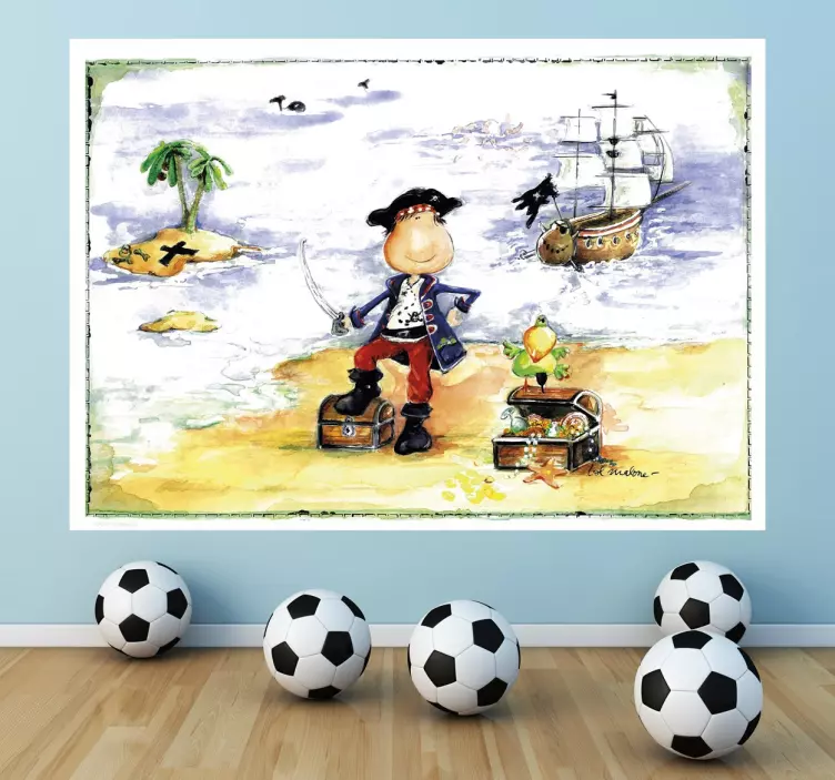 Pirate Character Adventure wall stickers for kids - TenStickers