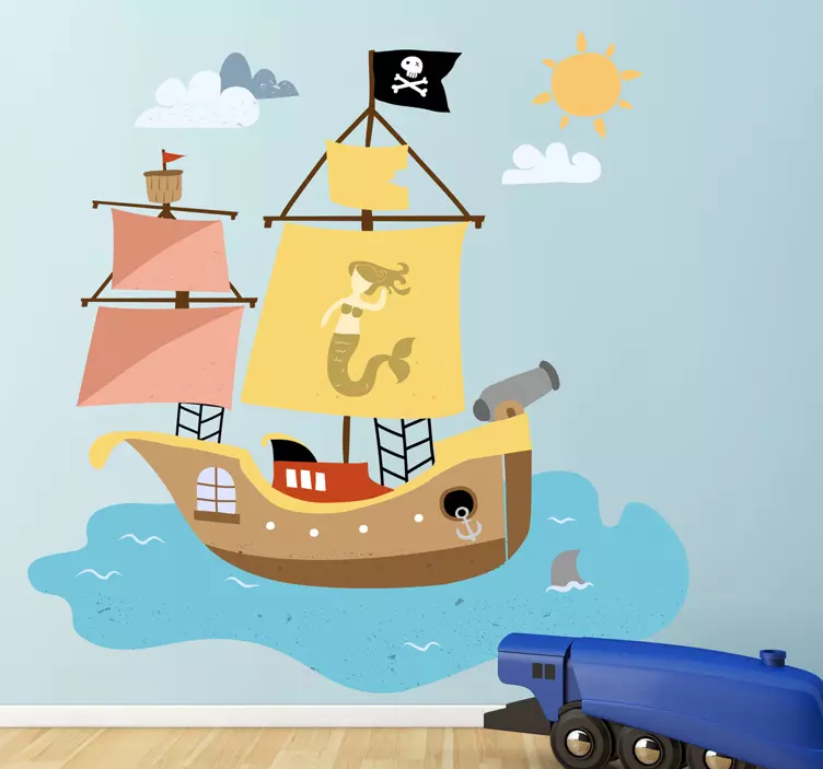 Pirate Ship Kids Wall Sticker - TenStickers