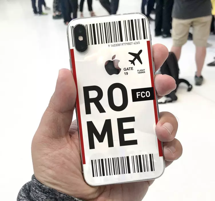 Plane ticket to Rome iPhone sticker - TenStickers