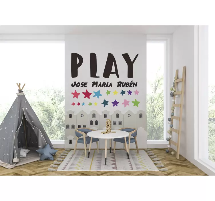 PLAY CUSTOM TEXT ALLOWS FUN wall stickers for kids - TenStickers