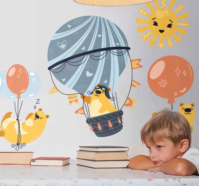 Playful Balloon Adventure wall stickers for kids - TenStickers