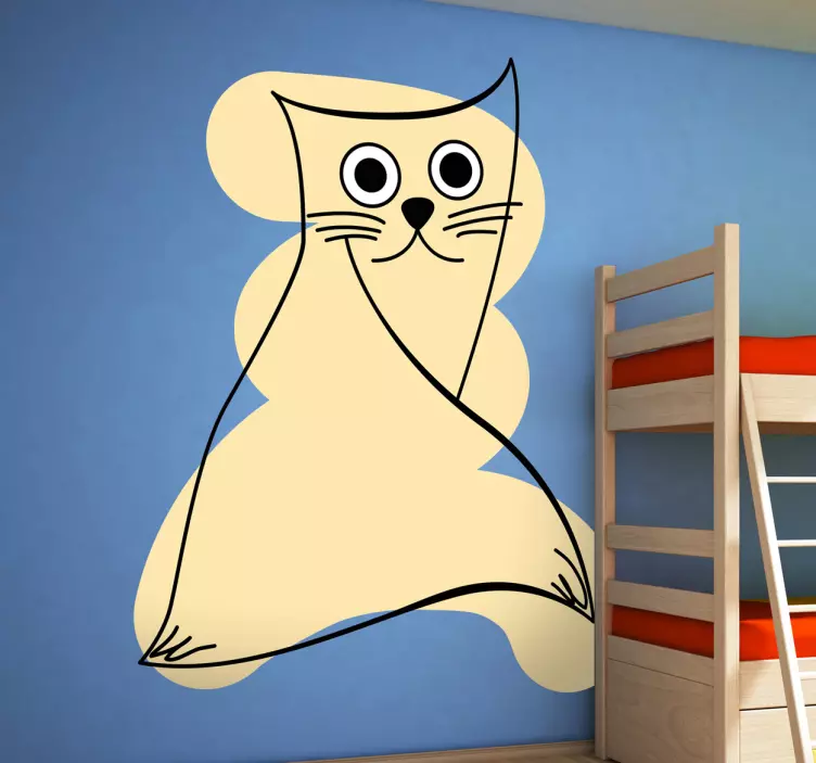 Playful Cat Character wall sticker - TenStickers