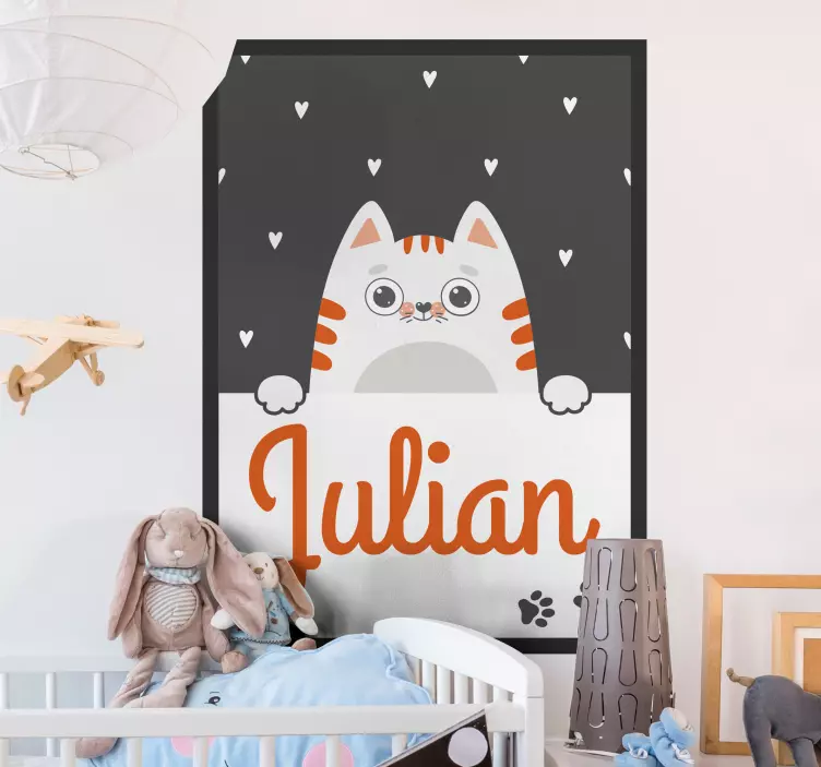 Playful Cat Design wall sticker - TenStickers