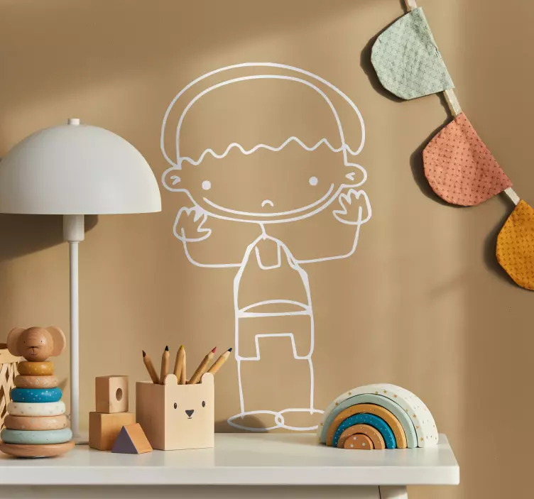Playful Child Character wall stickers for kids - TenStickers