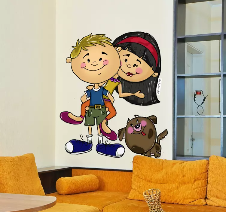 Playful Children Characters wall sticker - TenStickers