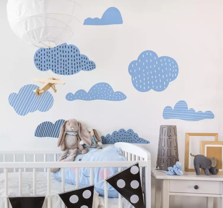 Playful Cloud Arrangement wall stickers for kids - TenStickers