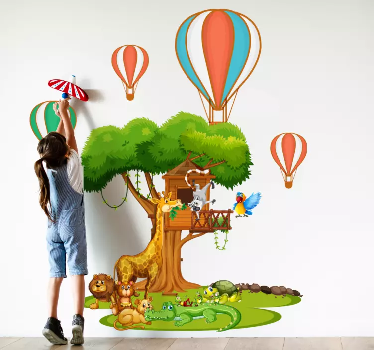 Playful Jungle Scene wall stickers for kids - TenStickers